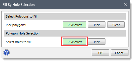 Select holes to fill read-only field